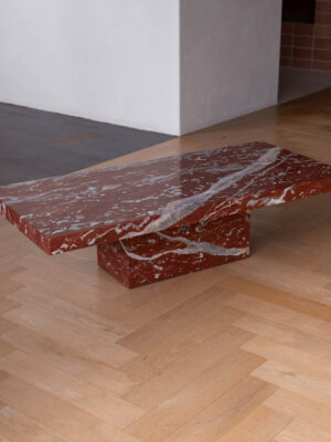 Rosso Francia Marble Coffee Table