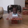 Rosso Francia Marble Coffee Table