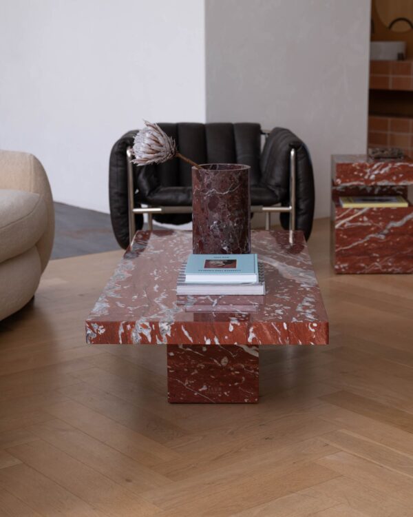 Rosso Francia Marble Coffee Table