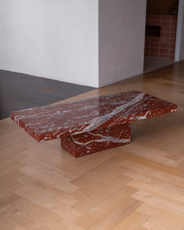 Rosso Francia Marble Coffee Table