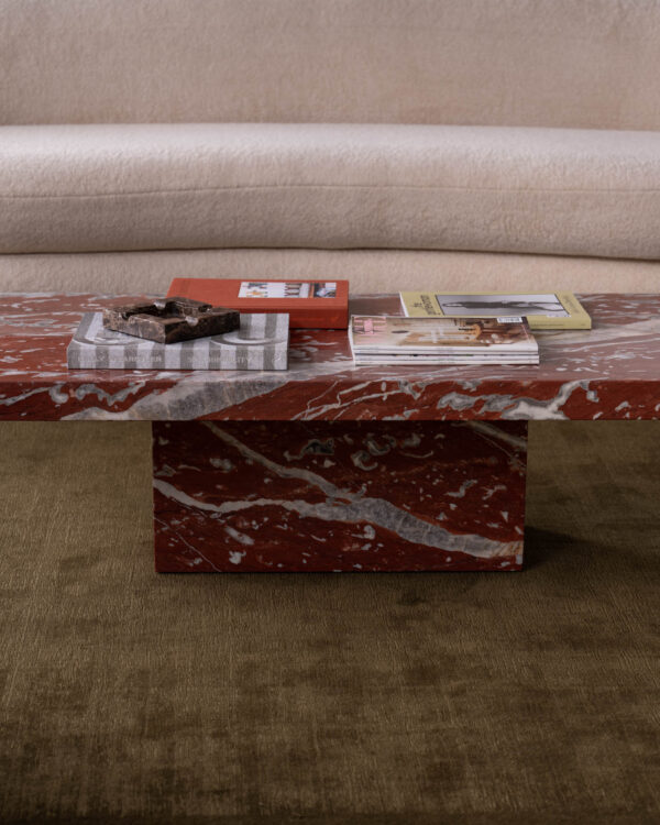 Rosso Francia Marble Coffee Table