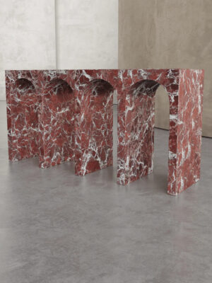 Rosso Levanto Marble Console Table