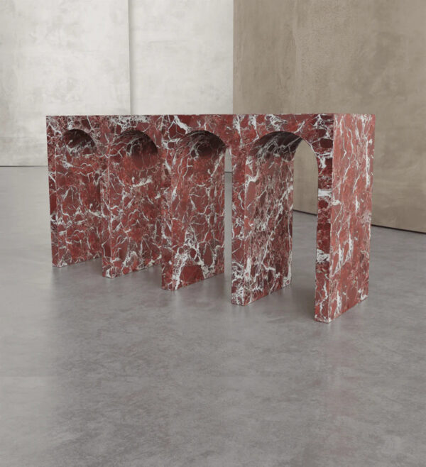 Rosso Levanto Marble Console Table