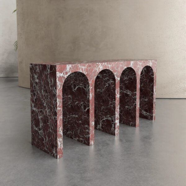 Rosso Levanto Marble Console Table