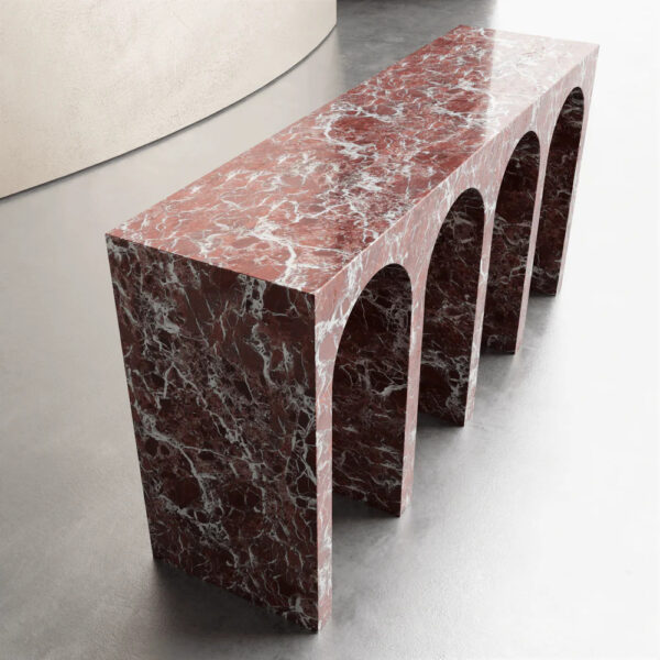 Rosso Levanto Marble Console Table