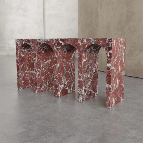 Rosso Levanto Marble Console Table