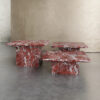 Rosso Levanto Marble Coffee Table Set