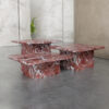 Rosso Levanto Marble Coffee Table Set