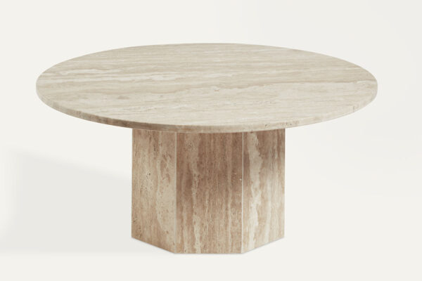 Round Travertine Coffee Table