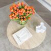 Round Travertine Coffee Table
