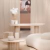 Round Travertine Coffee Table