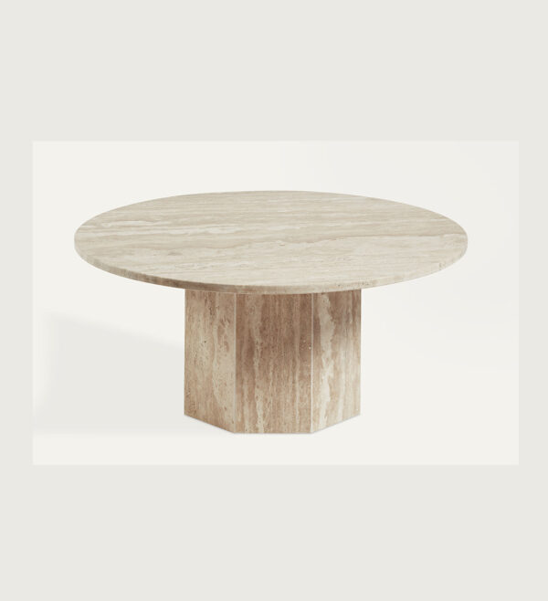 Round Travertine Coffee Table