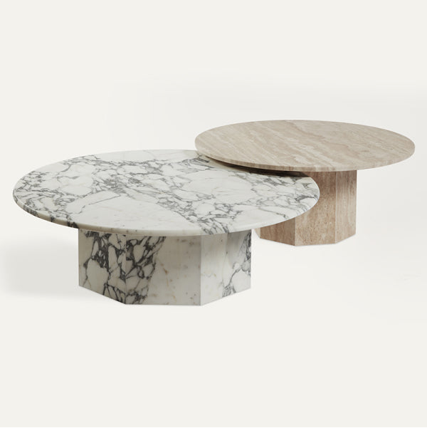 Round Travertine Coffee Table
