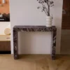 Small Rosso Levanto Marble Console Table
