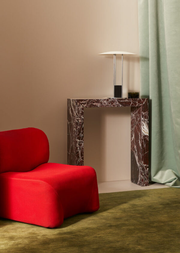 Small Rosso Levanto Marble Console Table