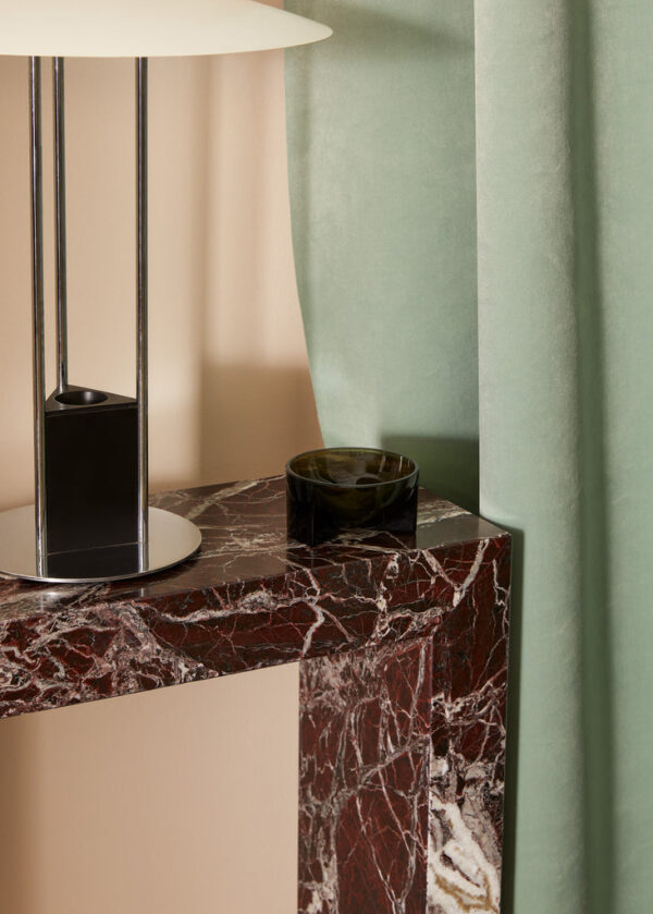 Small Rosso Levanto Marble Console Table