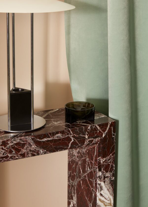 Small Rosso Levanto Marble Console Table