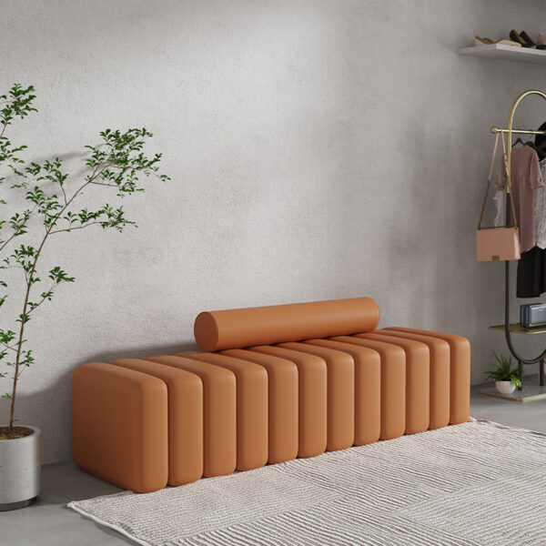Suede Upholstered Entryway Bench