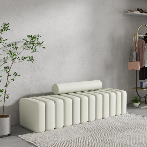 Suede Upholstered Entryway Bench