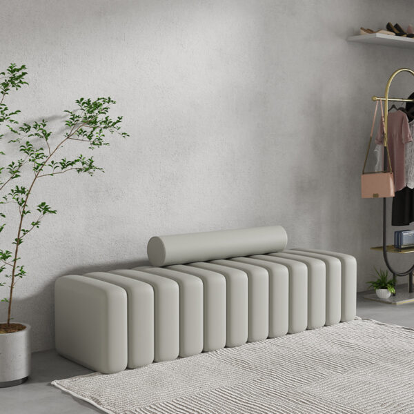 Suede Upholstered Entryway Bench