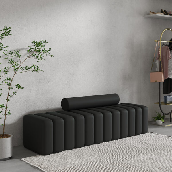 Suede Upholstered Entryway Bench