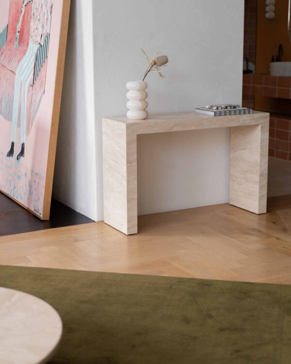 Travertine Console Table