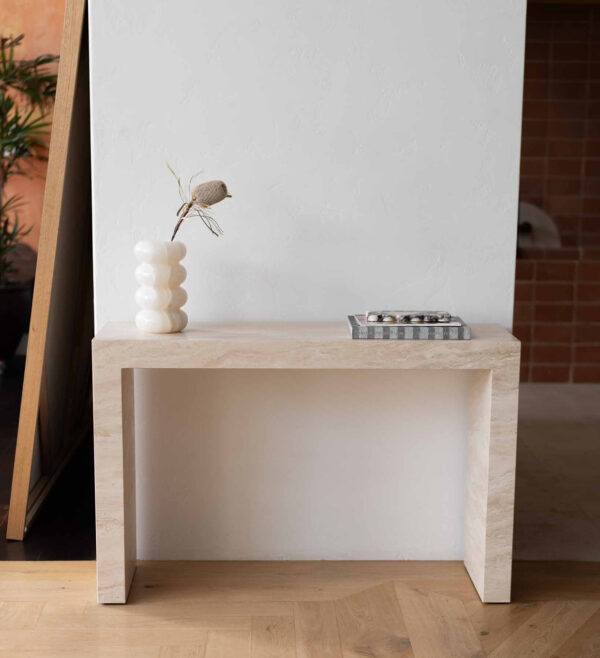 Travertine Console Table
