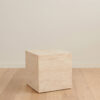 Travertine Plinth End Table
