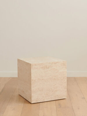 Travertine Plinth End Table