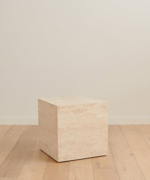 Travertine Plinth Side Table
