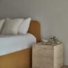 Travertine Plinth End Table