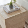 Travertine Plinth End Table