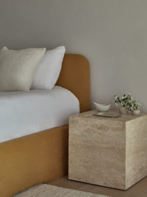 Travertine Plinth Side Table