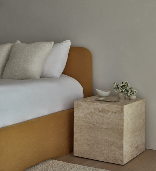Travertine Plinth Side Table