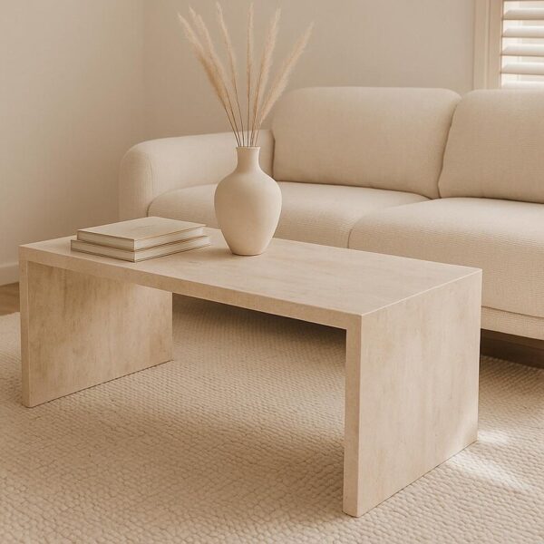 Travertine Rectangular Salon Table