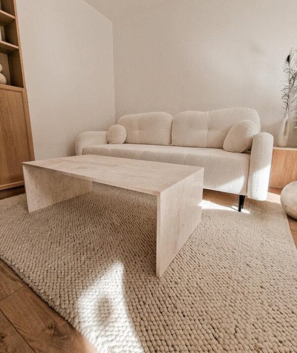 Travertine Rectangular Salon Table