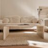 Travertine Rectangular Salon Table