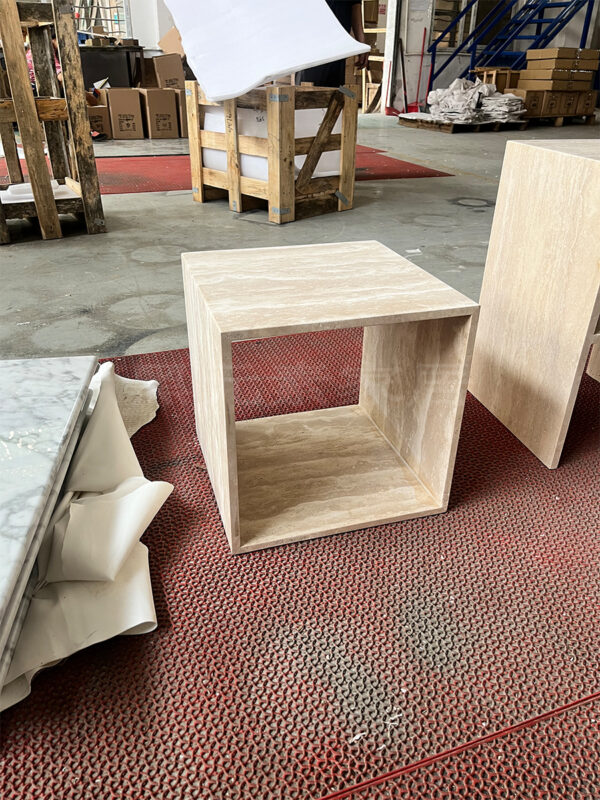 Travertine End Table
