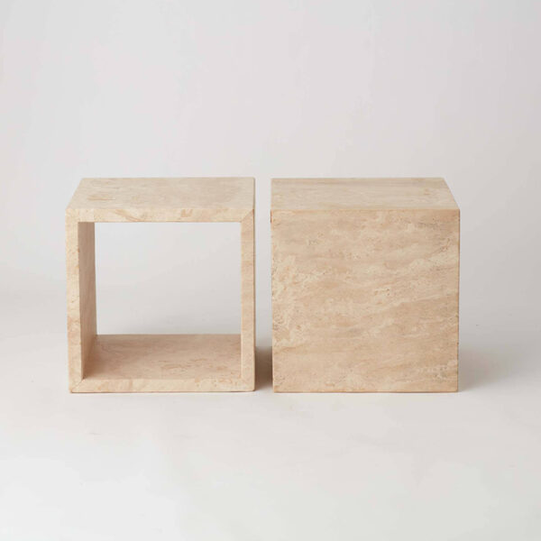 Travertine End Table
