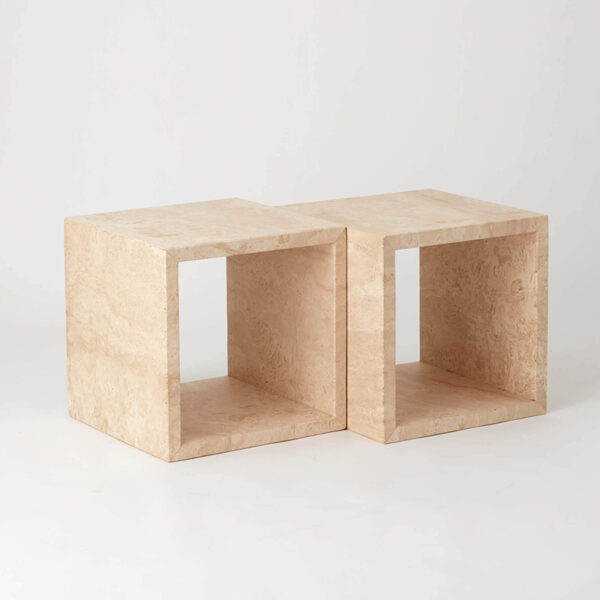 Travertine End Table