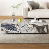 Veined Modellato Marble Plinth Coffee Table