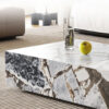 Veined Modellato Marble Plinth Coffee Table