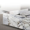 Veined Modellato Marble Plinth Coffee Table