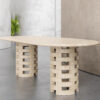 Oval Travertine Dining Table