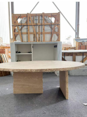 Natural Edge Travertine Coffee Table